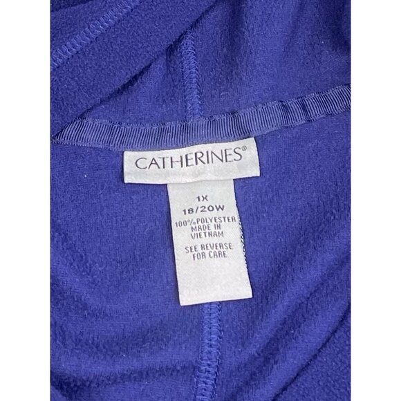 CATHERINES Womens Plus 1X 18/20W Purple Fleece L/S HOODIE Pullover Pocket EUC - Picture 6 of 7